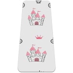nakw88 Princess Castle Crown Non Slip Yoga Mat Thick Exercise Mats Fitness Mat for Yoga, Pilates & Floor Workouts (72x24in x 6mm) for women girls