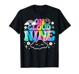 Retro On Cloud Nine Tie Dye Happy 9th Birthday 9 Years Old T-Shirt