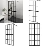 Duschvägg med hylla svart 100x195 cm ESG-glas&aluminium - Duschvägg - Dusch Vägg - Home & Living