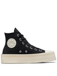 Converse Womens Modern Lift Hi Top Trainers - Black, Black, Size 5, Women