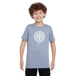 Nike Unisex Kids Shirt Inter U NK Crest Tee, Ashen Slate/White, FD2589-493, M