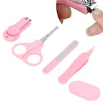 (Pink)4Pcs Newborn Baby Baby Nail Care Kit Nail Clipper Tweezers Manicure LLE