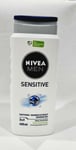 Nivea Men Sensitive Shower Gel Body Face Hair Soothing Bamboo Extract 400 ml