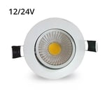 LEDlife 3W downlight - Hål: Ø6,7-8 cm, Mål: Ø8,5 cm, vit kant, dimbar, 12V/24V - Dimbar : Dimbar, Kulör : Varm