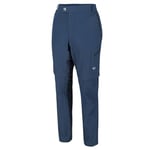 Regatta Men Highton Zip-Off' Active stretch Walking Short Length Trousers - Dark Denim, 44-Inch