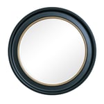 Large Round Black & Gold Wall Mirror - 80cm X 80cm