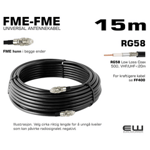 UNIVERSAL ANTENNEKABEL - 15m (FME-hunn, FME-hunn, RG58, Coax Low Loss)