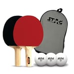 Stag Iconic Champ Series Professional Table Tennis (T.T) Set| Premium ITTF Approved Rubber- Table Tennis Rackets and T.T Balls Included| All-in-One Ping Pong Paddle Playset