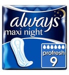 Always Maxi Profresh Night Sanitary Towels X9