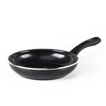 GreenChef Diamond Healthy Ceramic Non-Stick 20 cm Frying Pan Skillet, PFAS-Free, Egg Pan, PFAS-Free, Induction Suitable, Oven Safe up to 160˚C, Black
