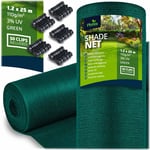 Skuggnät 1,2x25m 110g/m2 + 50 klämmor grön