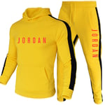 DSFF Jordan Sweat à capuche et pantalon de sport 2 pièces pour homme Jaune B-3XL