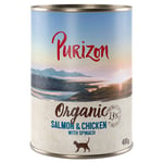 Purizon Organic 6 x 400 g - Laks og kylling med spinat