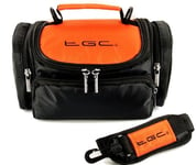 New TGC ® Hot Orange & Black Deluxe Shoulder Carry Case Bag for the Panasonic HC-X920 Camcorder & Accessories - Cables - Charger - Batteries - Memory Card - Etc.