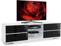Centurion Supports Avitus Gloss White with 4-Black Drawers 32"-65" TV Cabinet