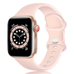 TopPerfekt Silicone Strap Compatible with Apple Watch Strap 38mm 40mm 41mm, Silicone Replacement Watch Band Straps for iWatch Series 7 6 5 4 3 2 1 SE (38mm/40mm/41mm-S/M, Sand Pink)