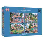 Gibson Jigsaw Puzzles 4 x 500 Piece - The Gardener's Round Damaged Gift Box