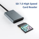 NÖRDIC USB-C-kortleser SD Express 7.1 NVMe PCIe 3.1x1 985 Mbps USB 3.2 Gen 2 10 Gbps