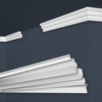 Marbet Design - Moulures en stuc blanc et clair, coffrage xps Styropor, paquets d'épargne Marbet Series-E: E-17 / 19x30mm, 1 coin intérieur / 1 coin
