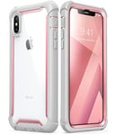 i-Blason Coque iPhone Xs Max, Coque Intégrale Anti-Choc Bumper avec Protecteur d'écran Intégré [Série Ares] pour iPhone Xs Max 6,5 Pouces 2018, Rose