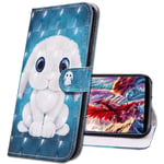 MRSTER Samsung A40 Case Leather, Flip 3D Premium Soft PU Leather Wallet Cover with Stand Magnetic Card Holder Shockproof Protective Case for Samsung Galaxy A40. CY Cute Rabbit