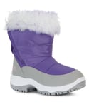 Trespass Girls Toddler Arabella Insulated Winter Boots - Purple Fleece - Size UK 10 Kids
