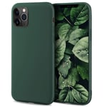 Moozy Minimalist Series Silicone Case for iPhone 11 Pro Max, Midnight Green - Matte Finish Lightweight Mobile Phone Case Ultra Slim Soft Protective TPU Cover with Matte Surface