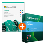 Pack Microsoft 365 Famille + Kaspersky Total Security - 3 appareils - Mail renouvellement 1 an