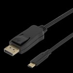 Deltaco USB-C - DisplayPort-kaapeli, kaksisuuntainen, 8K 7680x4320@60Hz, 1m