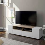 Lúzete - meuble télé sakai - Chêne/blanc