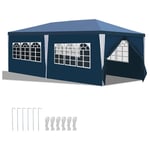Tonnelle Pavillon Tente de Jardin – Tente pratique pour la plage, montage facile avec Easy-Klett, parfait pour les fêtes 3x6m Bleu - Bleu - Einfeben