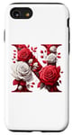 iPhone SE (2020) / 7 / 8 Red Rose Roses Flower Floral Design Monogram Letter N Case