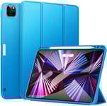 New iPad Pro 11 2021 Case with Pencil Holder, Lightweight Slim Protective, Soft 