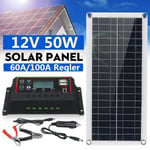 50W Solar Panel Kit Trickle Battery Charger For Phone Car Van Caravan Boat RV