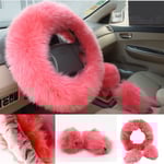 Universell rattmuff för bil, vinterrattmuff 37-39 cm (svart) Pink