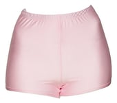 Katz Dancewear Ladies Shiny Lycra Dance Fitness Sports Gym Hot Pants Shorts KHPN-5 (Baby Pink, Ladies UK 10-12 Katz 4)