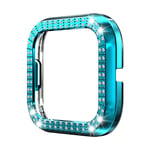 GuosB Protective Shell Double-row Diamond-encrusted For Fitbit Versa 2 PC (Black) (Color : Rock teal)