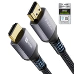 Cable Certifi¿¿ HDMI 2.1 2m Ultra HD 48 Gbps haute vitesse 8K60 4K120 144 Hz RTX 3080 eARC HDR10 4:4 HDCP 2.2 & 2.3 Dolby Compatible avec Fire TV/Roku TV/PS5/Xbox Series X/Samsung/Sony/LG