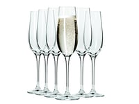 Maxwell & Williams Vino Champagne Flutes, Glass, 180 ml, Set of 6 Champagne/ Prosecco Glasses in Gift Box