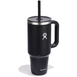 Hydro Flask Travel Tumbler Straw Lid Insulated Mug Black 1.18L