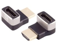 Adapter HDMI hane till hona, MicroConnect, 8K@60Hz, vinklad uppåt - Svart