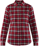 Fjallraven Women's Övik Flannel W Long Sleeved T shirt, Red, S EU