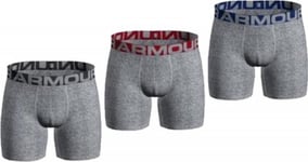 Under Armour Boxershorts 6" Charged Cotton 3 Pack Gray Light (Storlek: 3XL)