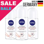 Nivea Women Satin Sensation Roll-On Deodorant Antiperspirant 3 x 50ml