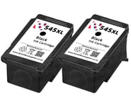 2 x Refilled PG 545 XL Black Ink Cartridges For Canon Pixma MG3050 Printer