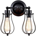 Vägglampa Gammal vägglampa, vägglampa i trådbur, retro heminredning vägglampa, sänggavel, badrum, sovrum, bondgård, entré, garage (dubbel