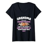 Womens Mother's Day She Can Make Up Something Real Fast Grandma V-Neck T-Shirt