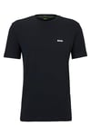 BOSS Mens Tee Stretch-Cotton Regular-fit T-Shirt with Contrast Logo Blue