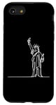Coque pour iPhone SE (2020) / 7 / 8 One Line Art Dessin Lady Liberty