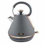 Tower Cavaletto Grey Rapid Boil Kettle with Rose Gold Accents 1.7L 3Yr Guarantee